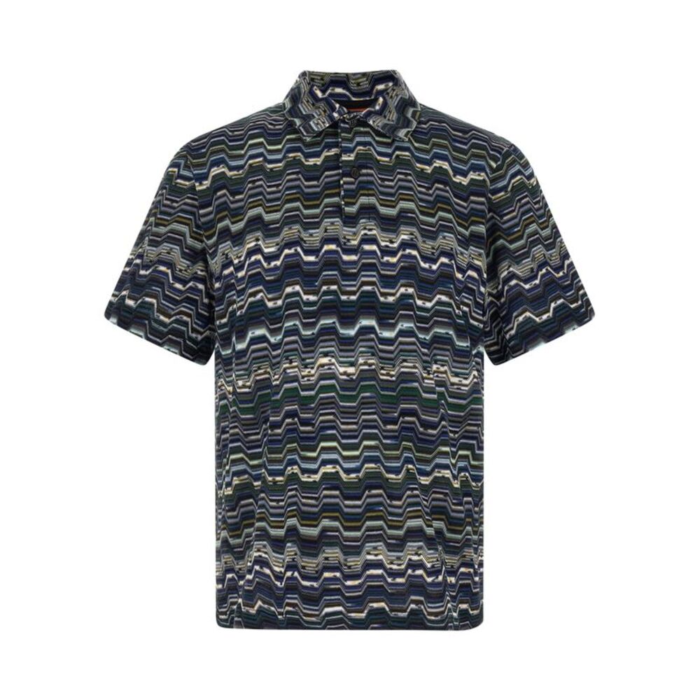 Missoni Blue Cotton Polo Men's Shirt